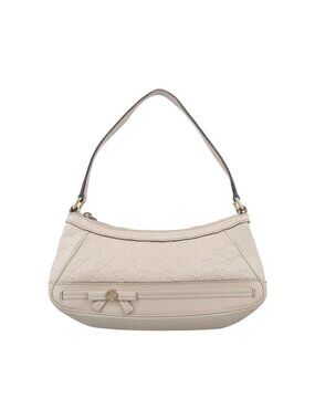 Gucci Guccissima Mayfair White Leather Messenger Bag
